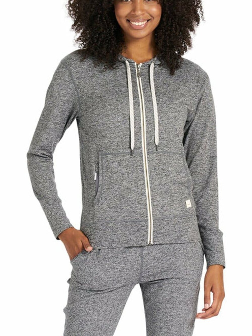 Vuori Halo Performance Hoodie Full Zip Jacket Heather Gray size M - Picture 5 of 12